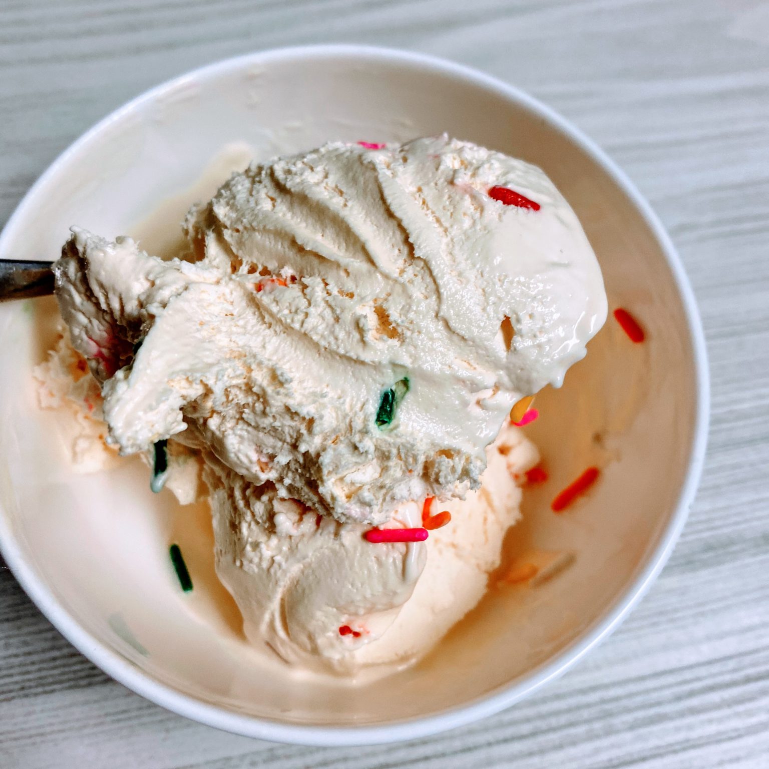 Light Cake Batter NoChurn Ice Cream