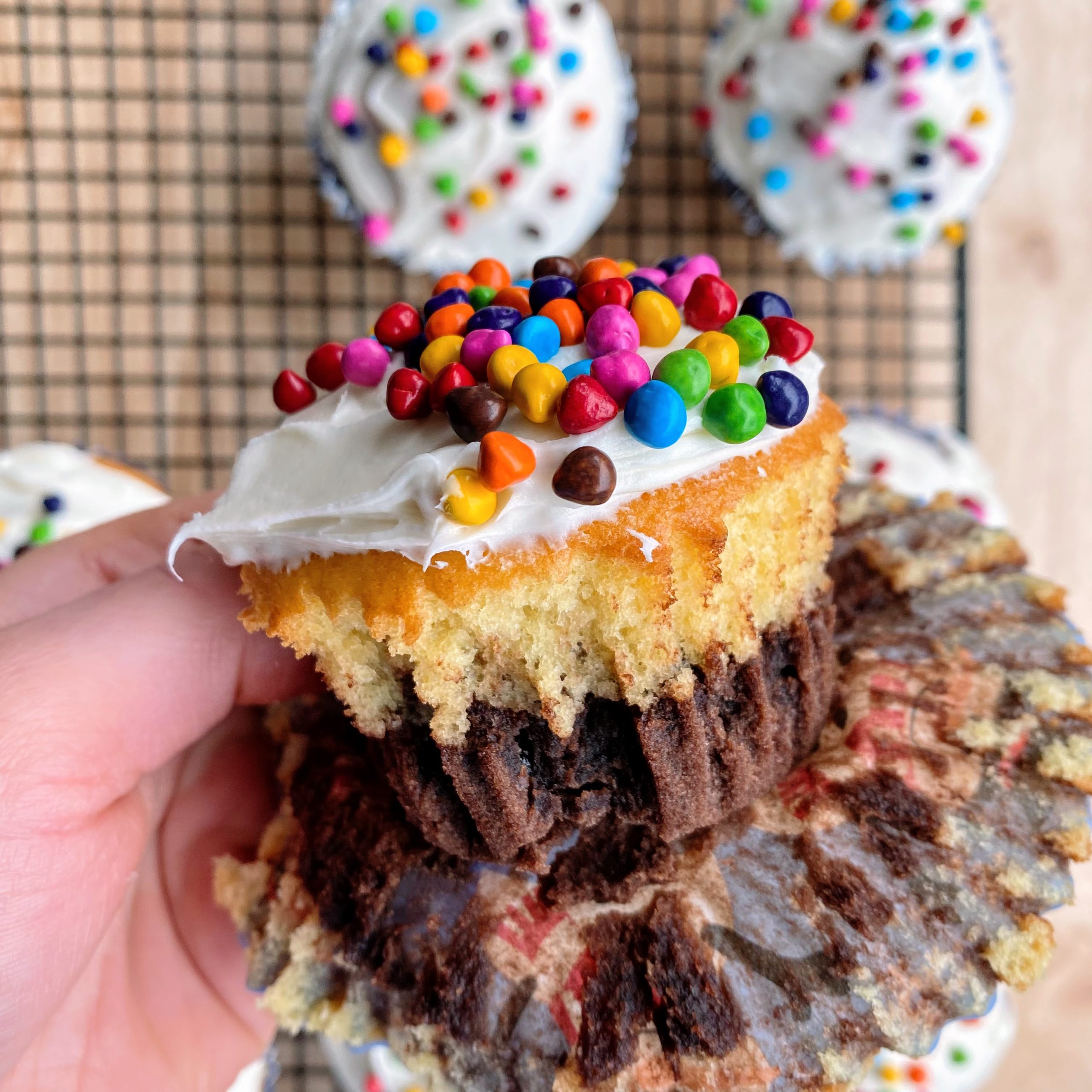 Oreo Stuffed Cupcake Brownie
