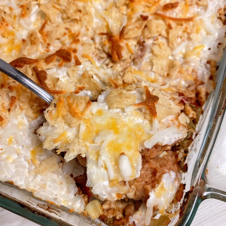 Cheesy Rice and Beans Bake