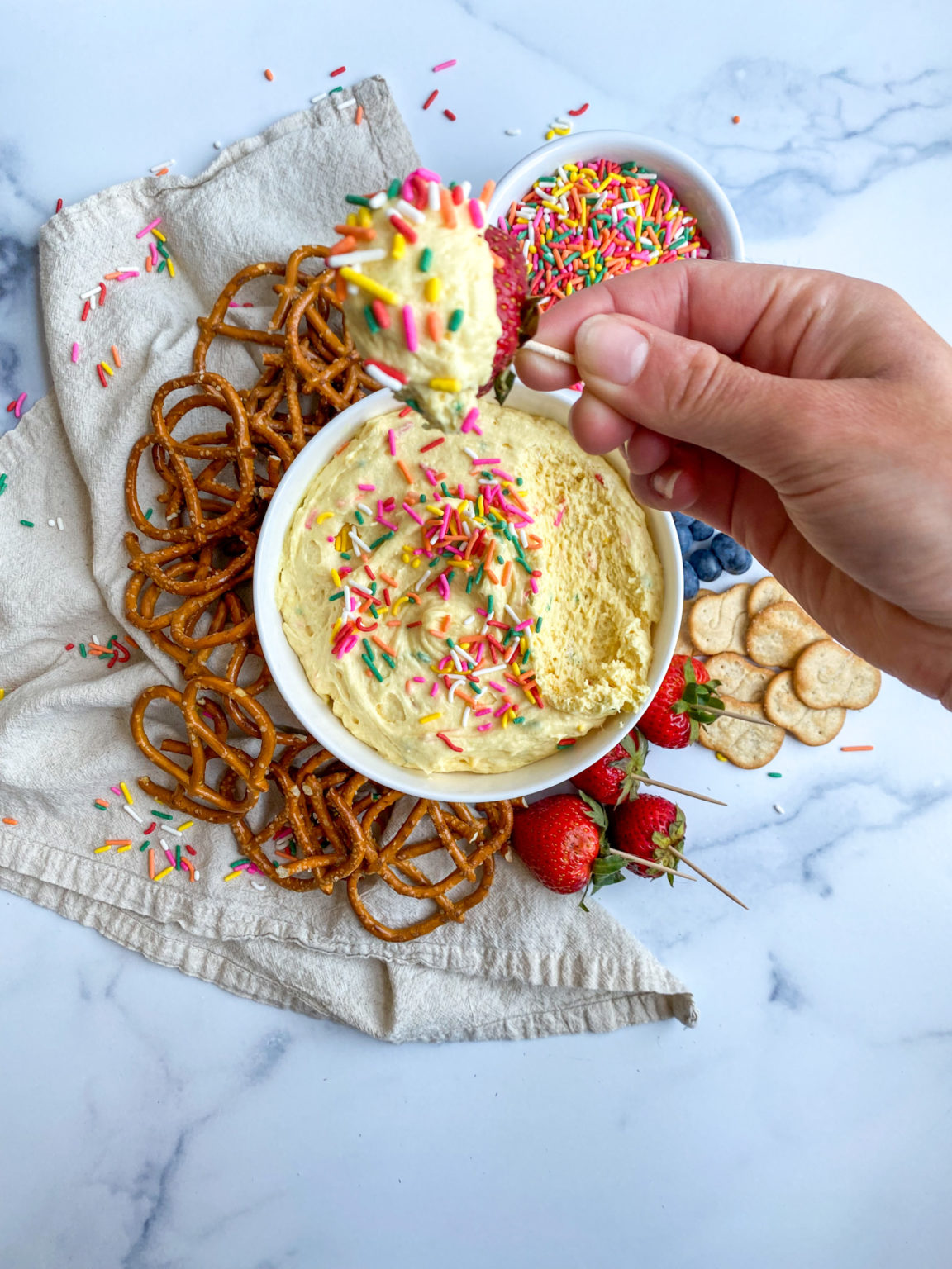 Funfetti Cake Batter Dip Macro Friendly Desserts