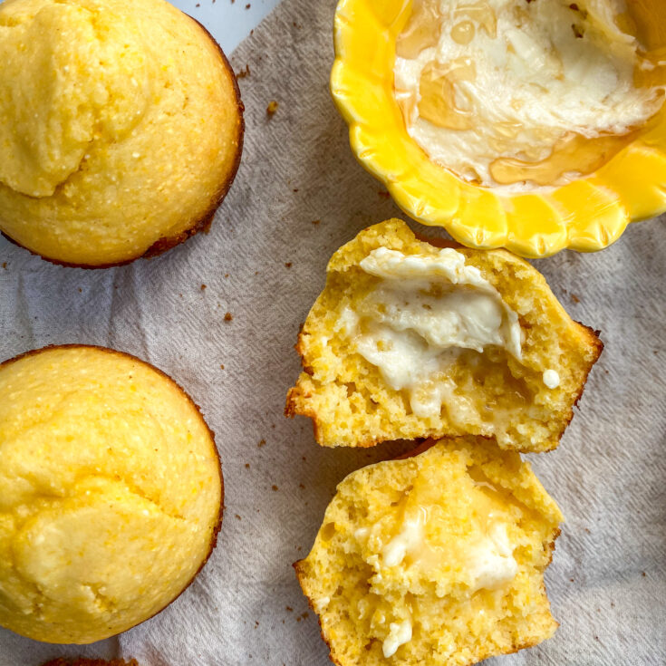 Honey Corn Muffins with Honey Butter