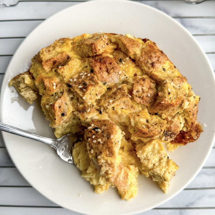 Protein-Packed Everything Bagel Breakfast Casserole
