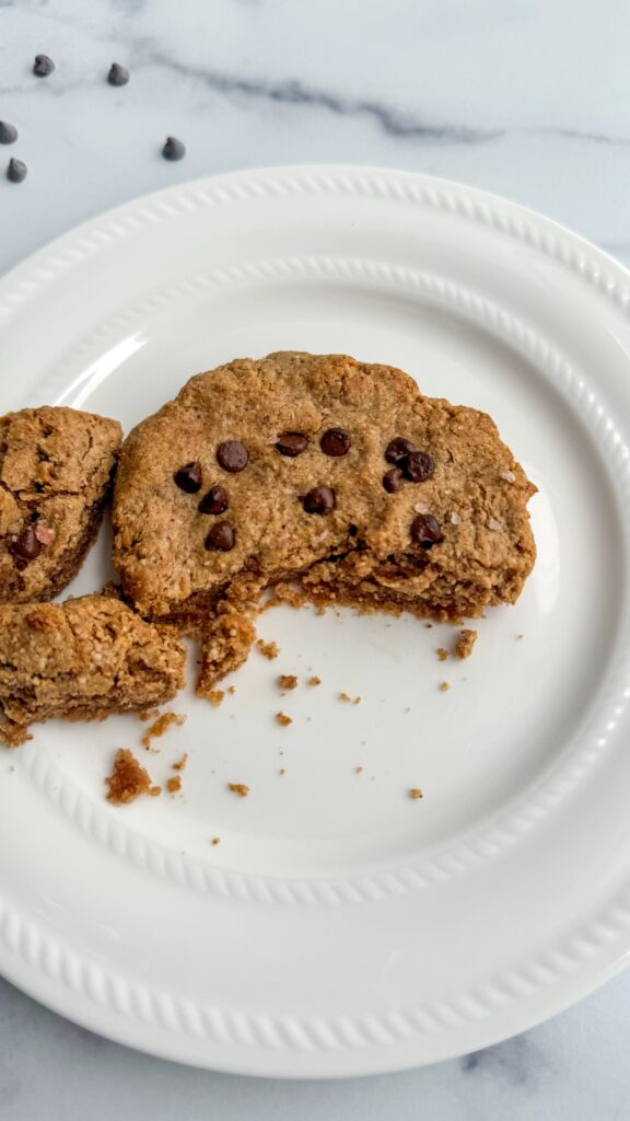 4 ingredient single serve chocolate chip cookie